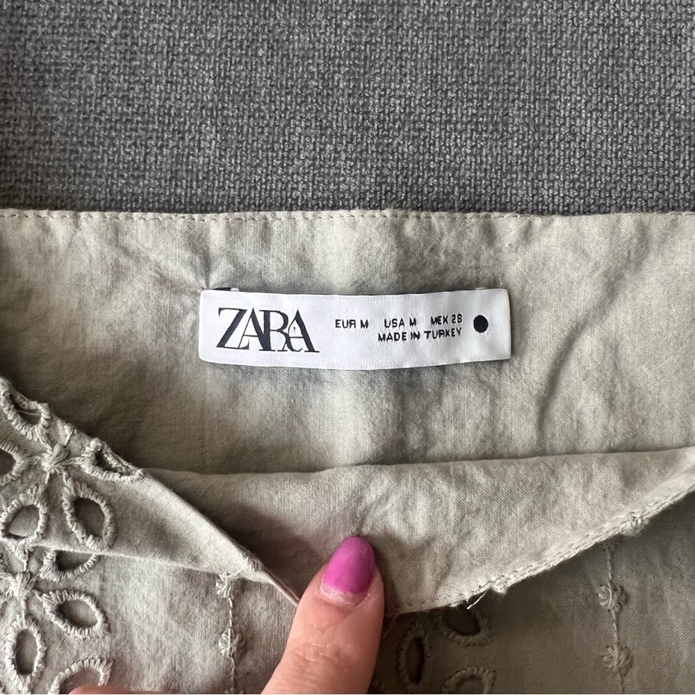 Zara Cream Eyelet Two-Piece Skirt Set - Picture 2 of 8